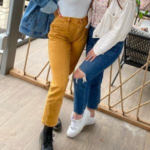 High Rise Yellow Denim